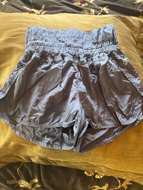 FP Movement by Free People Dusty Blue High-Waist Gathered Shorts